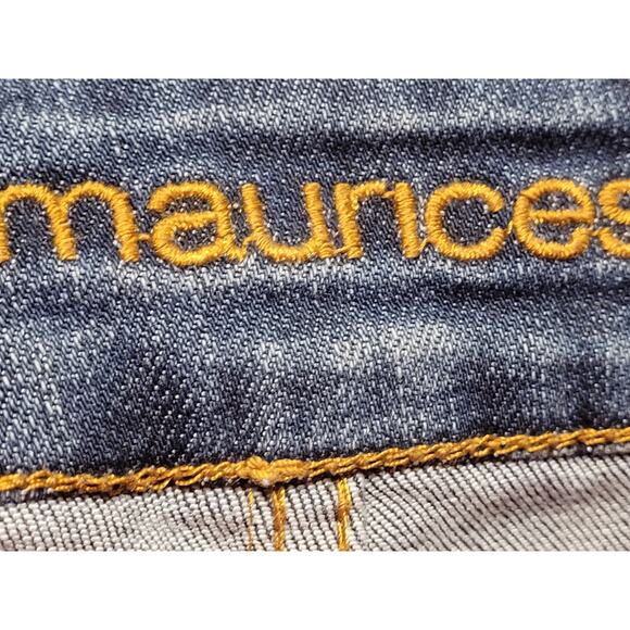 Maurices Womens Button Fly High-Rise Distressed Faded Skinny Leg Jeans Size L - Picture 8 of 10